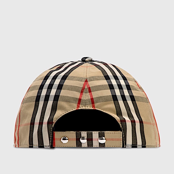 BURBERRY MONOGRAM MOTIF VINTAGE CHECK COTTON BASEBALL CAP - Picture 9 of 9